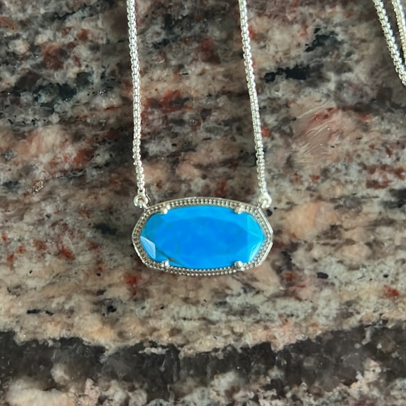 Kendra Scott Delaney Gold with Aqua Pendant Necklace - Picture 2 of 4